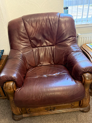 Brown leather upholstered - brown,