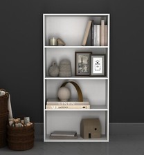 4 Tier Wide Wooden Bookcase