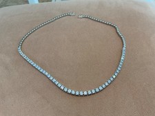 18.58 Carat Lab Diamond Round Cut Tennis Necklace Platinum Plated 925 16”