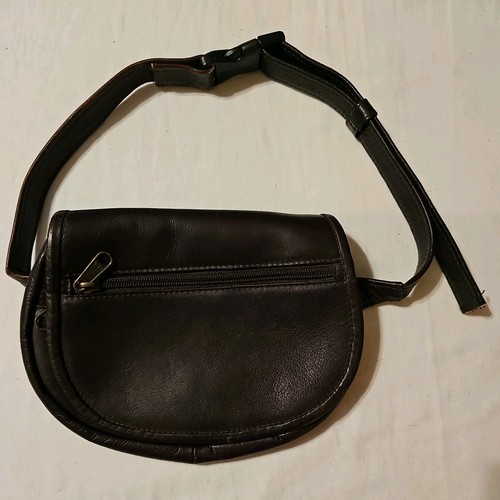 Brown leather vintage belt - vintage,