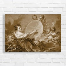 Romantic Cherub Sepia Canvas