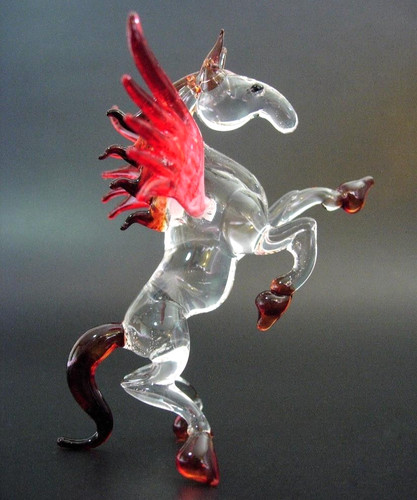 Hand blown art glass pegasus - hand,