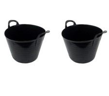 PACK OF 2 42L BLACK FLEXI TUB