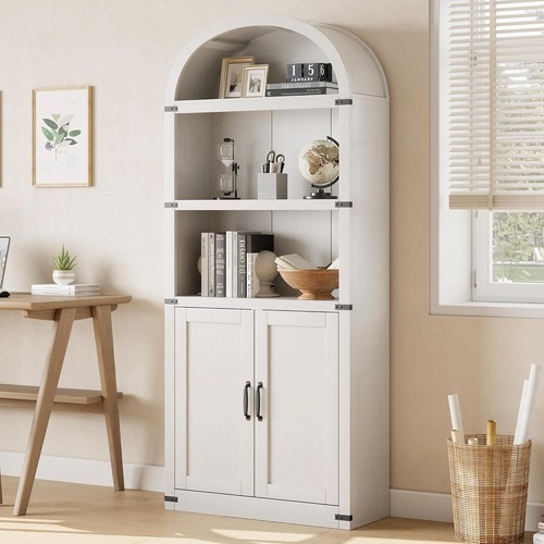Bookcase with door - with, arched