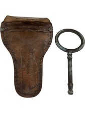 Vintage Brass Magnifying Glass with Leather Case London 1914 Antique Collectable