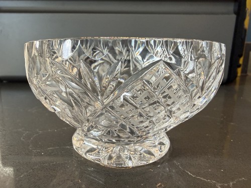 Lead crystal cut glass bowl