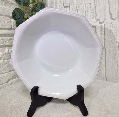 Vintage white octagonal bowl - vintage,