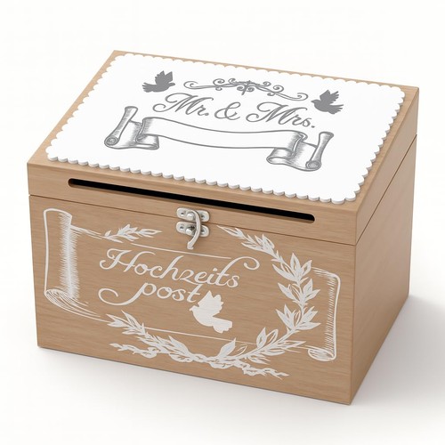Wooden wedding letter box - wooden,
