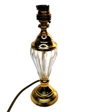 Vintage Table Lamp Glass and Brass Working Small Side Lamp