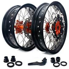 17" Supermoto Wheels Rim Hub Discs For KTM EXC-F 250 350 450 500 09-19 XC-F SX-F