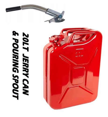 Red litre metal fuel jerry - red,