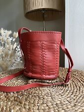 Marks & Spencer Collection burnt orange leather bucket shoulder cross body bag