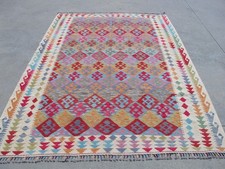 7x9 Afghan Kilim Rug Pink