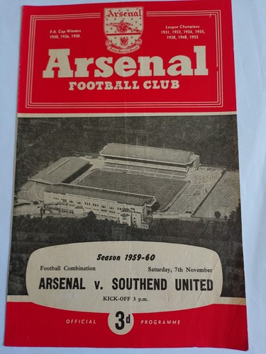 Arsenal southend 1959 - arsenal, v