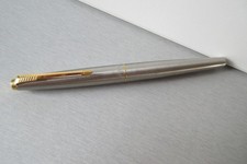 Parker 45 Satin Chrome/Gold Trim Fountain Pen M Nib