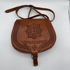Tooled leather purse - tooled,