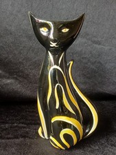 KITCH RETRO MID CENTURY SCHMIDER KERAMIK TIGRIS TIGER CAT VASE MEASURING 8 1/4"