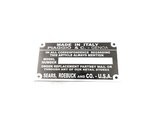 Data plate fits vintage - fits,