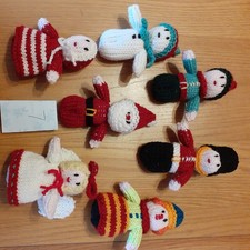 7 Newly hand knitted Christmas Xmas tree decorations 7