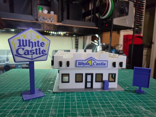 White castle assembled print - white,