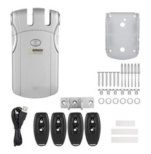 Remote Control Electronic Door Lock Keyless Anti-Theft Door Lock with 4 Remotes