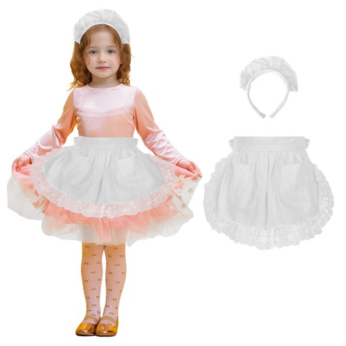 Kids girls white waist - kids, apron