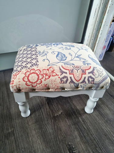 Floral patchwork footstool - patchwork,