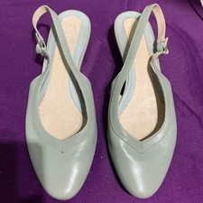Ladies Womens Shoes Sling Back Duck Egg Blue Size 6