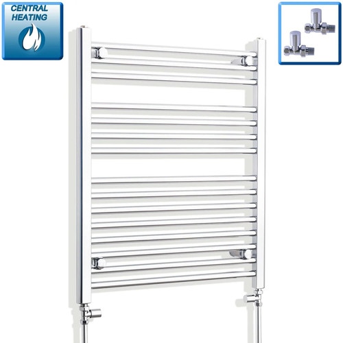 Chrome heated towel rail - heated,