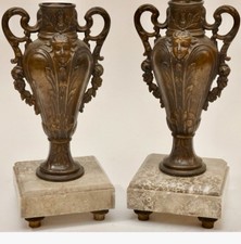 Pair French Art Nouveau Bronze