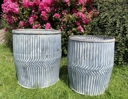 Galvanised chevron dolly tub - galvanised,