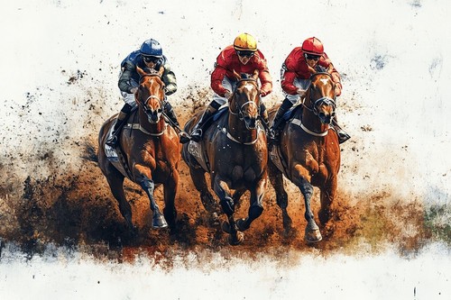 Horse racing canvas - canvas, picture