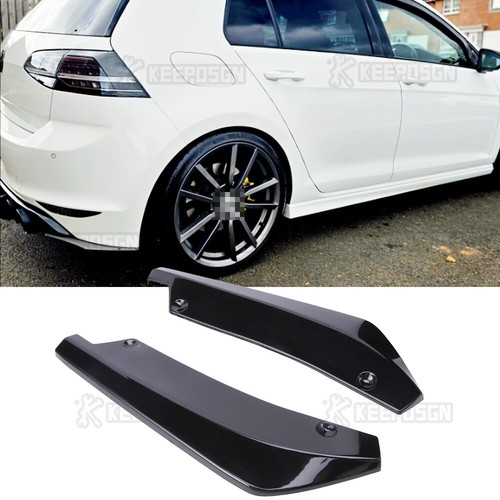 Black rear lip bumper spoiler - black,