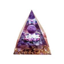 Moonstone Crystals Orgone Pyramid, Amethyst Crystal Nature Reiki Chakra Crystals