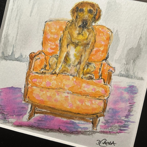 Original painting labrador dog - original,