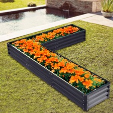 Black L Shaped Garden Raised