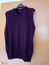 Ashworth Sleeveless Jumper - Size M, Maroon/Plum, Lambswool, Golf
