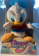 Disney Babies Vintage Baby DONALD DUCK Plush in Box 1987 12" Playskool NOS