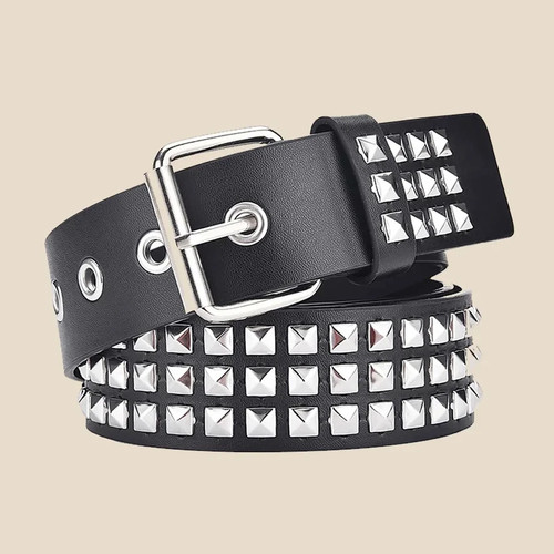 Punk pyramid stud rivet belt - punk,