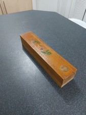 A Vintage 3 Tier Wooden Pencil Case With Floral Decoration Possibly 60s