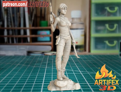 Tomb raider statue 180mm 3d - raider,
