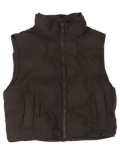 ZARA Womens Padded Gilet UK 10 Small Black Polyester IL01
