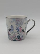 Fox and Ivy Tropical Bird & Floral Mug With Silver handle