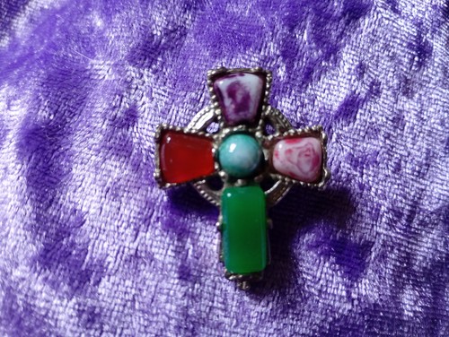 Unusual vintage cross brooch - unusual,