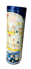 Advertising Tin Tetleys Tea Bags Cylinder Metal Vintage ra