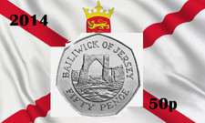 Jersey coin 50p pence 2014