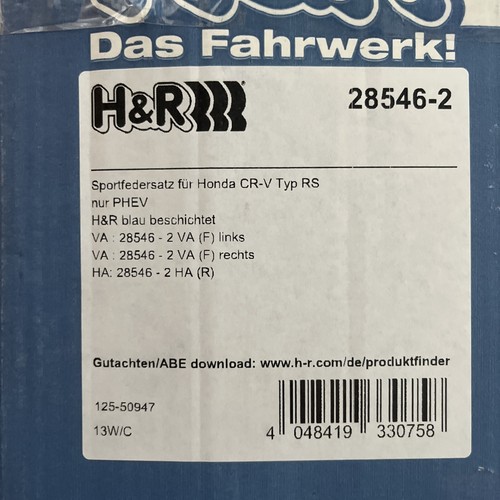 Lowering springs 28546 2 - h&r,