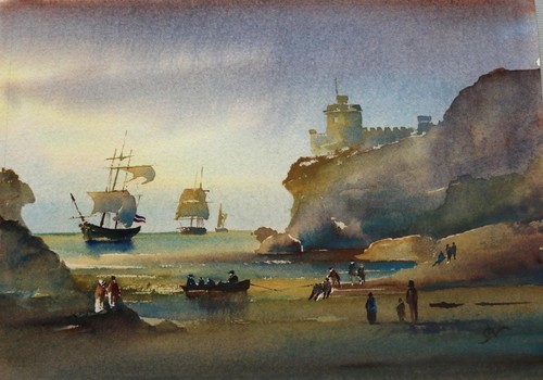 Original watercolour figures - watercolour,