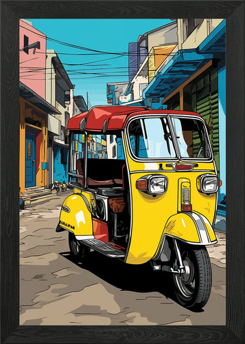 Indian rickshaw tuk framed - indian,