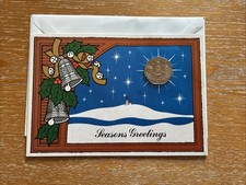 1988 Gibraltar 50p Coin Christmas Card. Diamond Finish